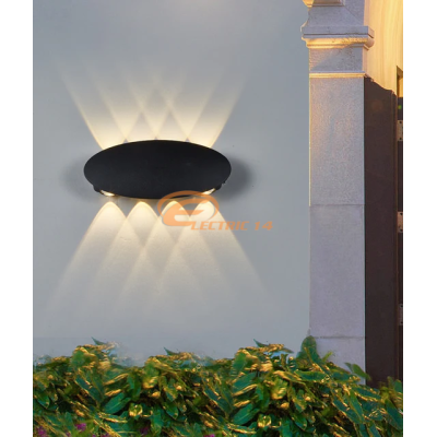 APLICA LED 8W (4+4W) OVALA NEGRU PERETE EXTERIOR IP65 AL33/8 LUMINA RECE