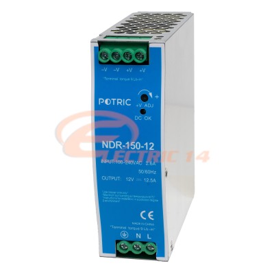 SURSA ALIMENTARE NDR IP20 / 12V 150W 12,5A MONTAJ SINA DIN