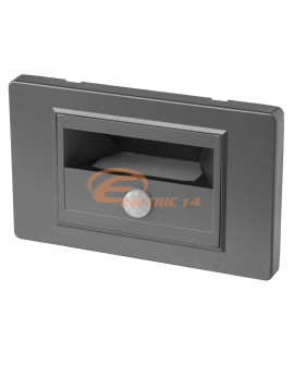 SPOT LED INCASTRABIL 1W DREPTUNGHIULAR SENZOR PREZENTA ILUMINAT TREPTE / SCARA / HOL ARGINTIU MAT LUMINA CALDA