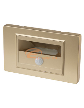 SPOT LED INCASTRABIL 1W DREPTUNGHIULAR SENZOR PREZENTA ILUMINAT TREPTE / SCARA / HOL AURIU MAT LUMINA CALDA