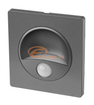 SPOT LED INCASTRABIL 1W SENZOR PREZENTA ILUMINAT TREPTE / SCARA / HOL ARGINTIU MAT LUMINA CALDA