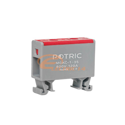 CLEMA DE DERIVATIE CUPRU MONTAJ SINA DIN 1P 16MMP ROSU