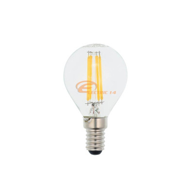 Bec Led E14 4w Sferic Filament Lumina Calda