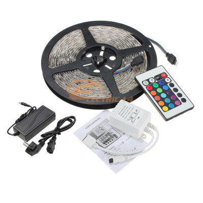 KIT BANDA LED RGB 5050 60LED/ML IP65 ROLA 5ML