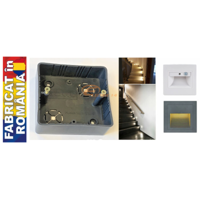 DOZA PVC MONTAJ SPOT SCARA LED 80X80X30 SET-10 BUCATI